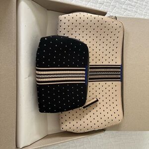 Rothy’s Stylish Black and Beige Clutch / Travel Set